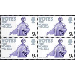 1 عدد بلوک تمبر حق رای برای زنها - انگلیس 1968