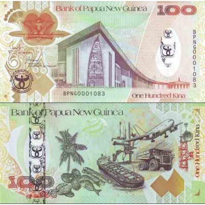 اسکناس 100 کینا - یادبود 35مین سالگرد تاسیس بانک پاپوا - پاپوا گینه نو 2008 سفارشی - توضیحات را ببینید