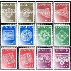12 عدد تمبر قیطانبافی - تور - اسلوونی 1996