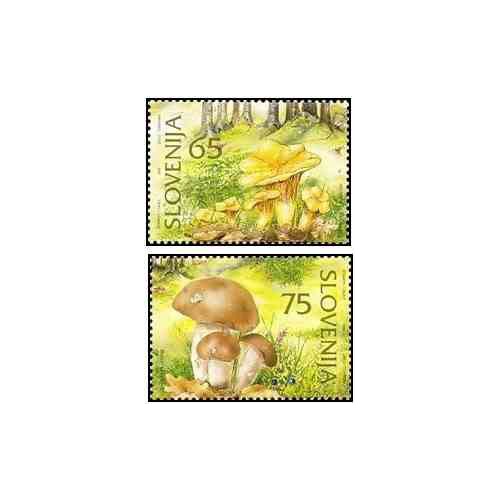 2 عدد تمبر گیاهان اسلوونی - قارچها - اسلوونی 1996