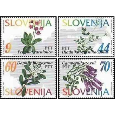 4 عدد تمبر گلهای اسلوونی - اسلوونی 1994