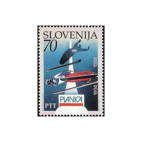 1 عدد تمبرمسابقات قهرمانی اسکی پرش ، پلانیکا 94 - اسلوونی 1994
