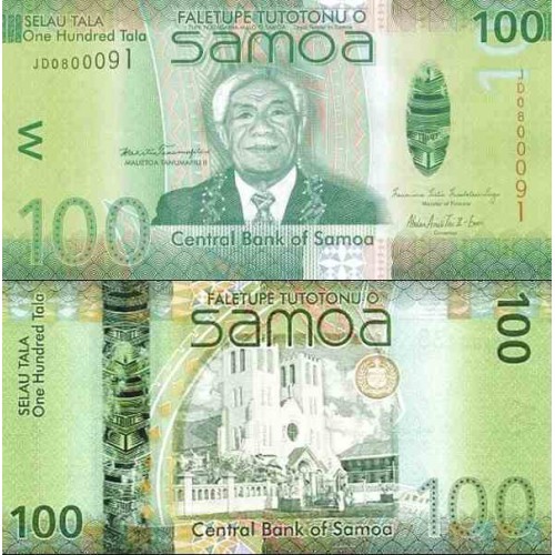 اسکناس 100 تالا  - ساموا 2014 سفارشی - توضیحات را ببینید