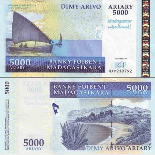 اسکناس 5000 آریاری - یادبود نقشه راه ماداگاسکار - ماداگاسکار 2008 سفارشی - توضیحات را ببینید اسکناس 5000 آریاری - یادبود نقشه راه ماداگاسکار - ماداگاسکار 2008 سفارشی - توضیحات را ببینید