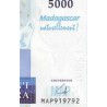 اسکناس 5000 آریاری - یادبود نقشه راه ماداگاسکار - ماداگاسکار 2008 سفارشی - توضیحات را ببینید