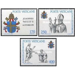 3 عدد تمبر پاپ ژان پل دوم - واتیکان 1979