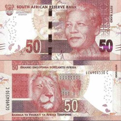 اسکناس 50 رند - تصویر نلسون ماندلا - آفریقای جنوبی 2016 سفارشی - توضیحات را ببینید