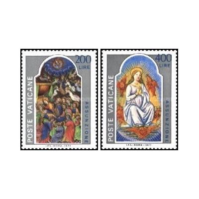 2 عدد تمبر مریم باکره - تابلو - واتیکان 1977