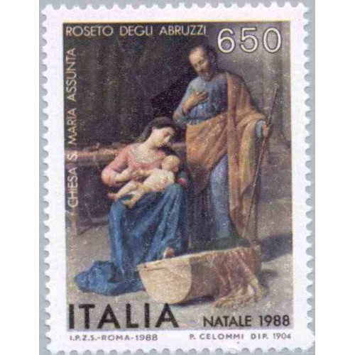 1 عدد تمبر کریستمس - ایتالیا 1988