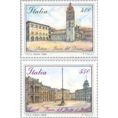 2 عدد تمبر پیزا - نقاشی - ایتالیا 1988
