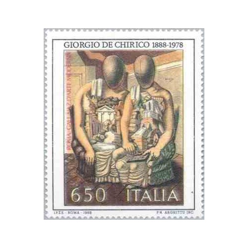 1 عدد تمبر باستانشناسی - نقاشی اثر جورجیو چیریو  - ایتالیا 1988