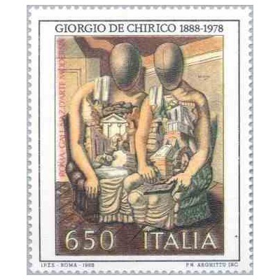 1 عدد تمبر باستانشناسی - نقاشی اثر جورجیو چیریو  - ایتالیا 1988