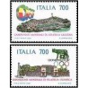 2 عدد تمبر تمثالها و نشانهای ملی - المپیک  - ایتالیا 1987