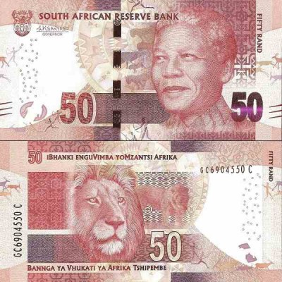 اسکناس 50 رند - تصویر نلسون ماندلا - آفریقای جنوبی 2016