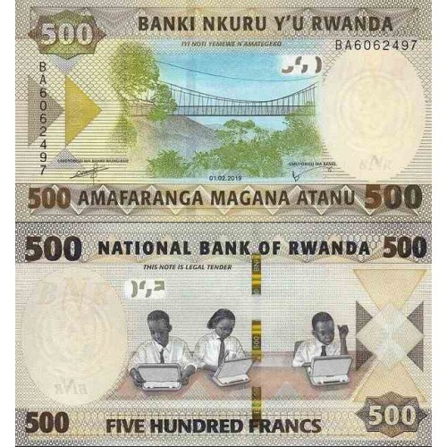 اسکناس 500 فرانک - رواندا 2019