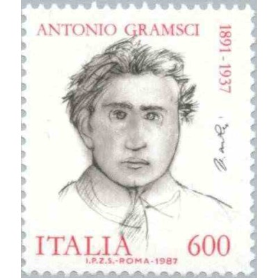 1 عدد تمبر 50مین سالگرد مرگ آنتونیو گرامسی- سیاستمدار مارکیست کمونیست - ایتالیا 1987 