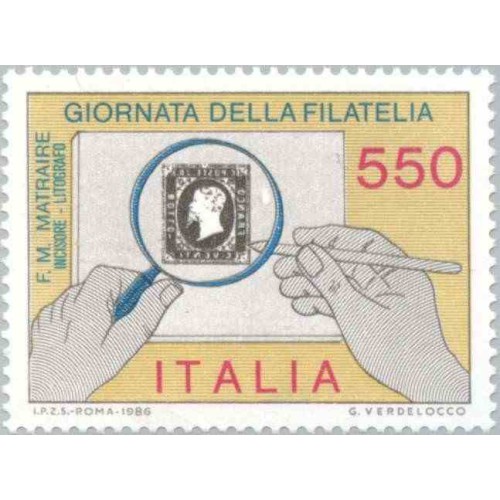 1 عدد تمبر روز تمبر - ایتالیا 1986
