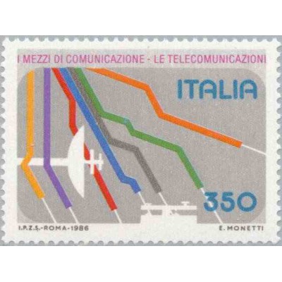 1 عدد تمبر ارتباطات - ایتالیا 1986
