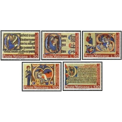5 عدد تمبر سال جهانی کتاب - واتیکان 1972