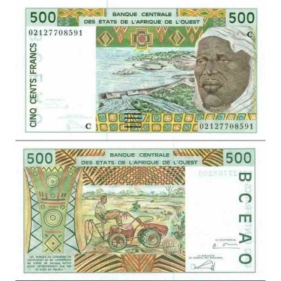 اسکناس 500 فرانک - آفریقای غربی 2002 - بورکینافاسو 2002 - دو رقم اول سریال سال انتشار