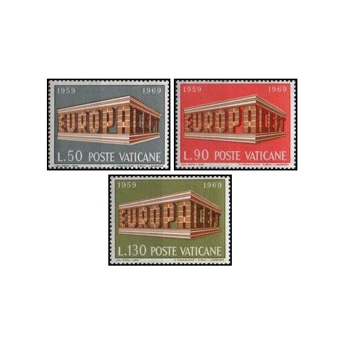 3 عدد تمبر مشترک اروپا - Eropa Cept - واتیکان 1969