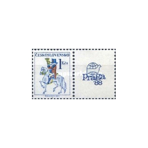 1 عدد  تمبر نمایشگاه بین المللی تمبر پراگا 88 - چک اسلواکی 1987