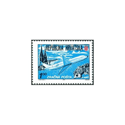 1 عدد تمبر پست هوایی زاگرب-دوبرونیک - دندانه ریز - کرواسی 1991 1 عدد تمبر پست هوایی زاگرب-دوبرونیک - دندانه ریز - کرواسی 1991