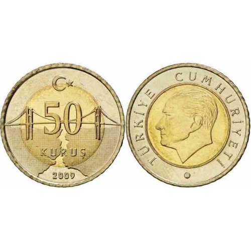 سکه 50 کروز - بیمتال - ترکیه 2009 غیر بانکی سکه 50 کروز - بیمتال - ترکیه 2009 غیر بانکی