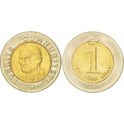 سکه 1 لیر - بیمتال  - ترکیه 2005 غیر بانکی
