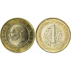 سکه 1 لیر - بیمتال  - ترکیه 2009 غیر بانکی