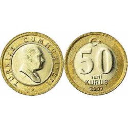 سکه 50 کروز - بیمتال  - ترکیه 2008 غیر بانکی