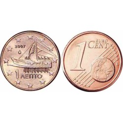 سکه 1 سنت یورو - مس روکش فولاد - یونان 2016 غیر بانکی