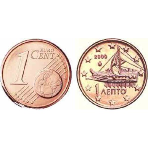 سکه 1 سنت یورو - مس روکش فولاد - یونان 2009 غیر بانکی سکه 1 سنت یورو - مس روکش فولاد - یونان 2009 غیر بانکی