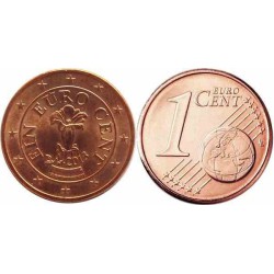 سکه 1 سنت یورو - مس روکش فولاد - اتریش 2013 غیر بانکی