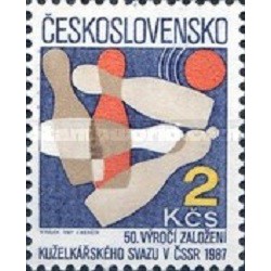 1 عدد  تمبر پنجاهمین سالگرد فدراسیون بولینگ چکسلواکی - چک اسلواکی 1987