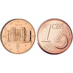 سکه 1 سنت یورو - مس روکش فولاد - ایتالیا 2013 غیر بانکی