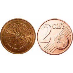 سکه 2 سنت یورو - مس روکش فولاد - اتریش 2014 غیر بانکی