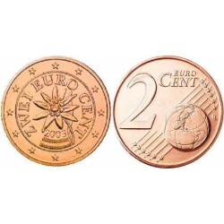 سکه 2 سنت یورو - مس روکش فولاد - اتریش 2003 غیر بانکی