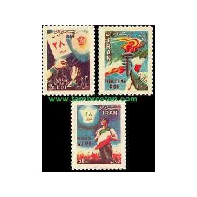 947 - 3 عدد تمبر کودتای 28 مرداد 1333 تک