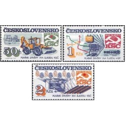 3 عدد  تمبر  دستاوردهای ساخت و ساز سوسیالیستی- چک اسلواکی 1985