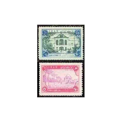 1011 - 2 عدد تمبر صدمین سال تاسیس تلگراف در ایران 1335 تک