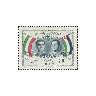 1038 - تمبر دیدار ملک فیصل دوم پادشاه عراق از ایران 1336 تک