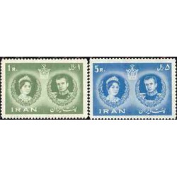 1124 - تمبر عروسی محمد رضا پهلوی و فرح دیبا  1339 تک