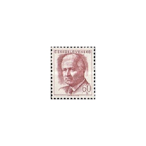 1 عدد  تمبر سری پستی -  رئیس جمهور سوبودا -  	60H  - چک اسلواکی 1968