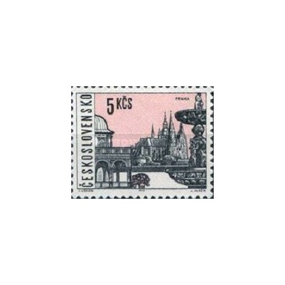 1 عدد  تمبر سری پستی - شهرهای چک - 5Kc  - چک اسلواکی 1965