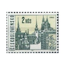 1 عدد  تمبر سری پستی - شهرهای چک - 2Kc  - چک اسلواکی 1965