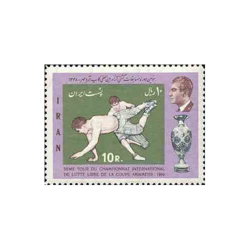 1447 - تمبر مسابقات کشتی آزاد 1348