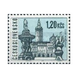 1 عدد  تمبر سری پستی - شهرهای چک - 1.20Kc - چک اسلواکی 1965