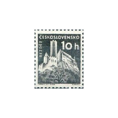 1 عدد  تمبر سری پستی  - قلعه های چکسلواکی - 10H - چک اسلواکی 1960