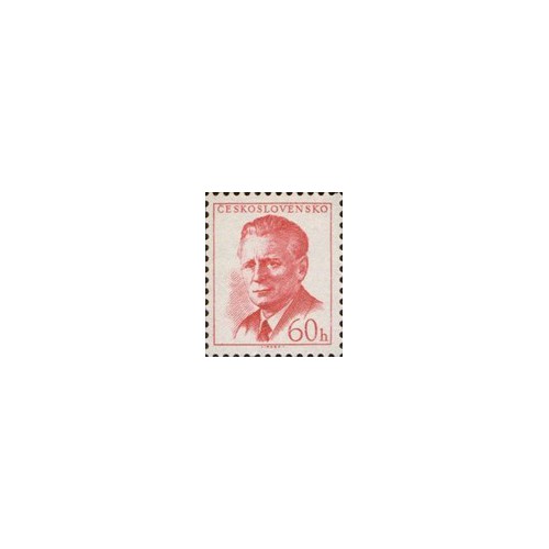 1 عدد  تمبر سری پستی - رئیس جمهور آنتونین نووتنی - 60H - چک اسلواکی 1958